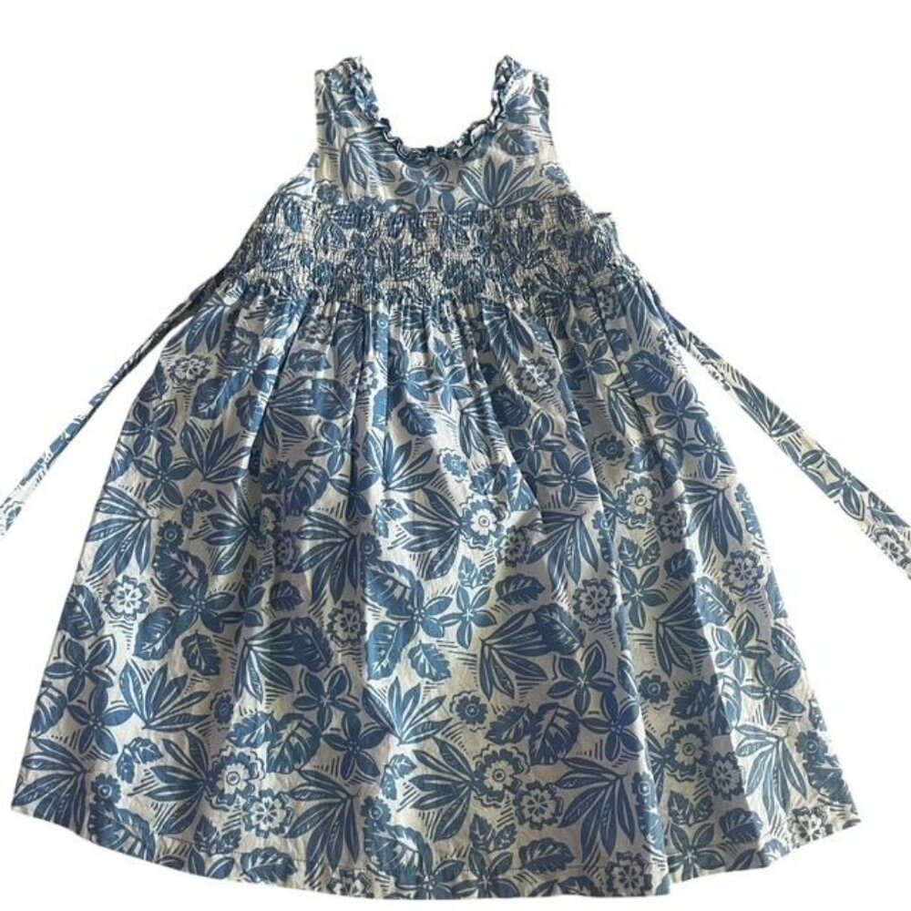 Blue Ginger Smocked Hawaiian Floral Dress Size 6
